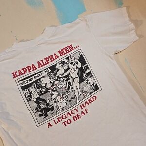 VTG 1989 Kappa Alpha Delta‎ L T-Shirt KA Fall Rush Oneita Pocket Tee Frat Greek